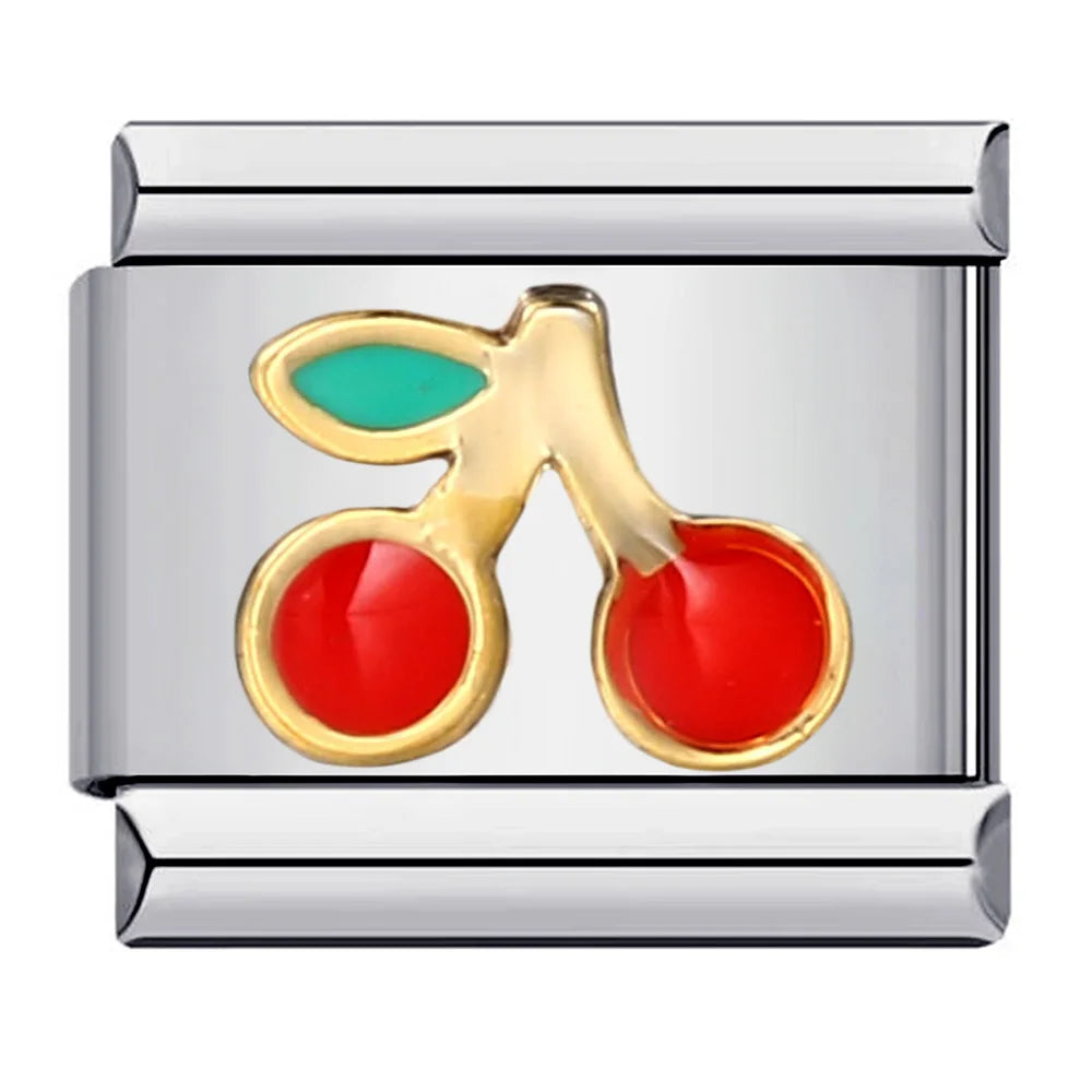 Fruits silver charm