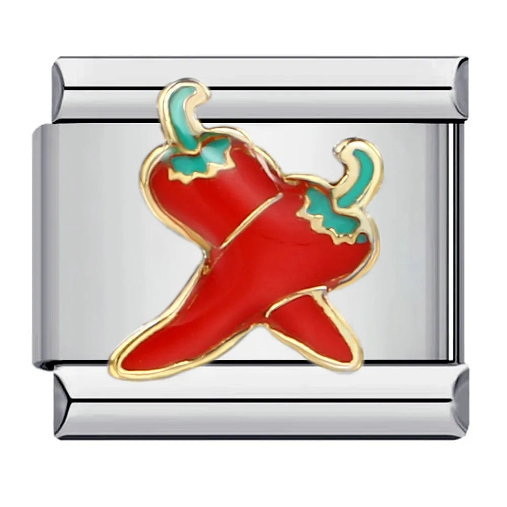 Fruits silver charm