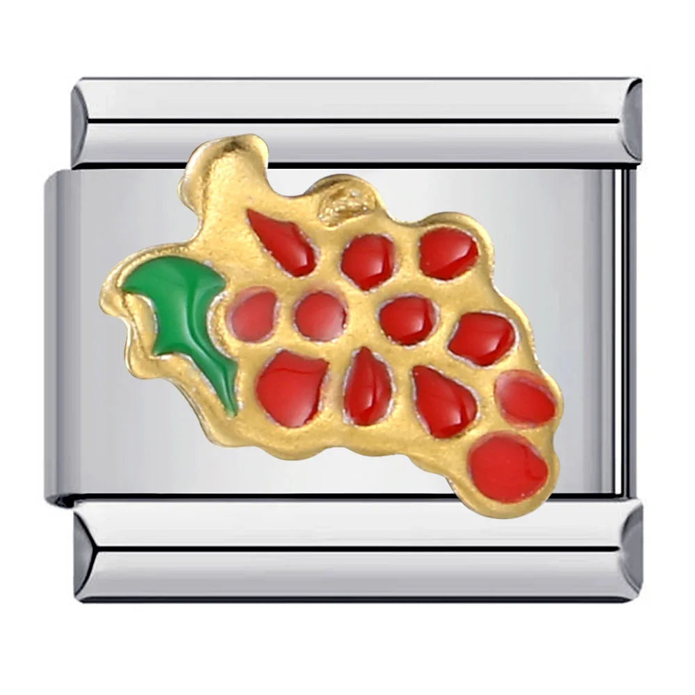 Fruits silver charm