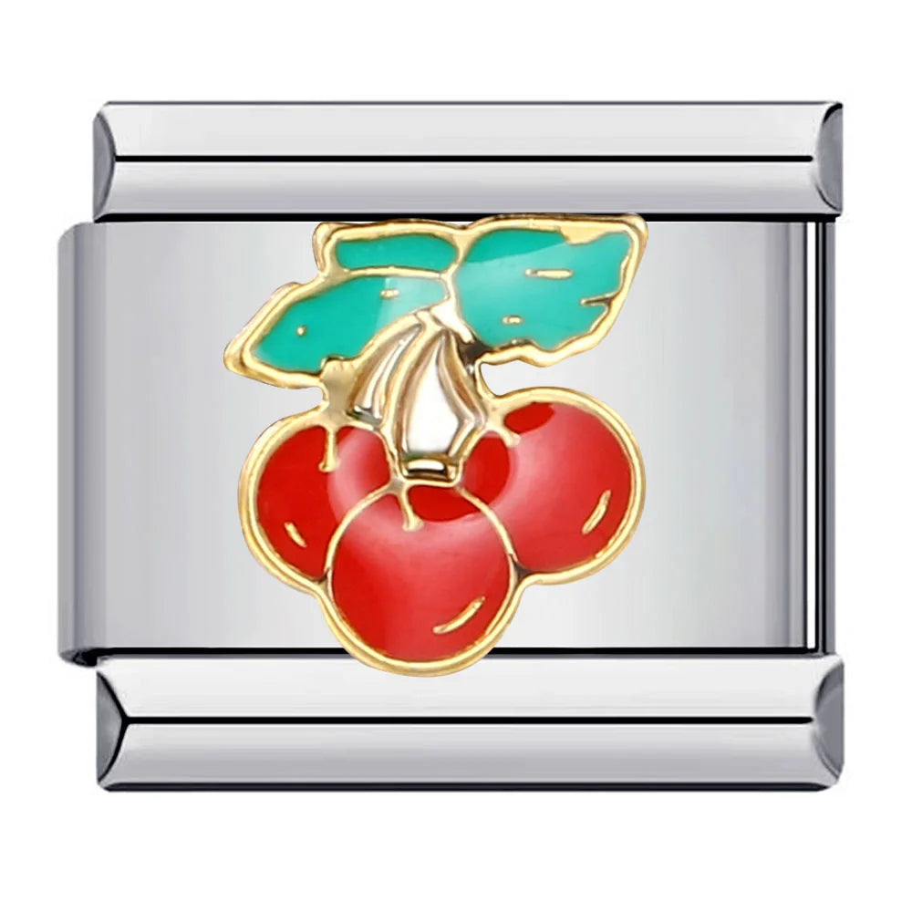 Fruits silver charm