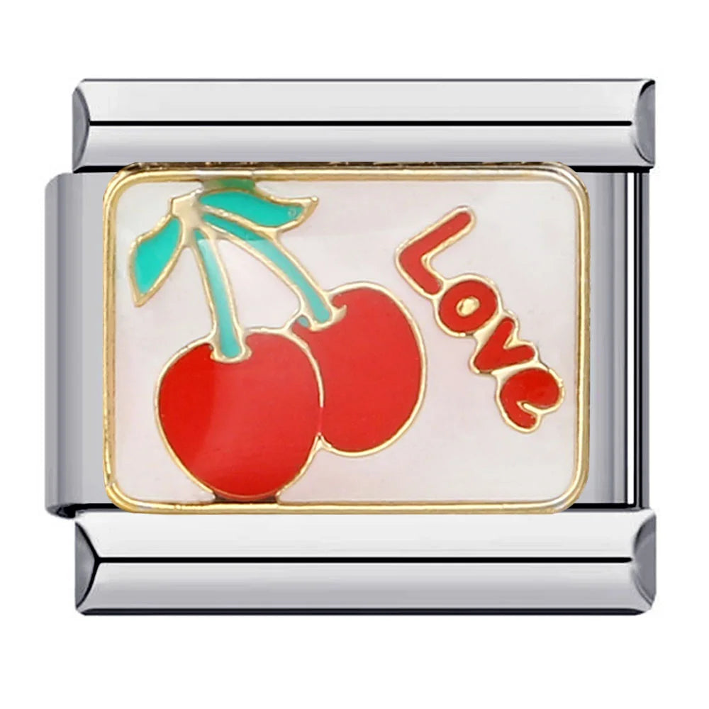 Fruits silver charm